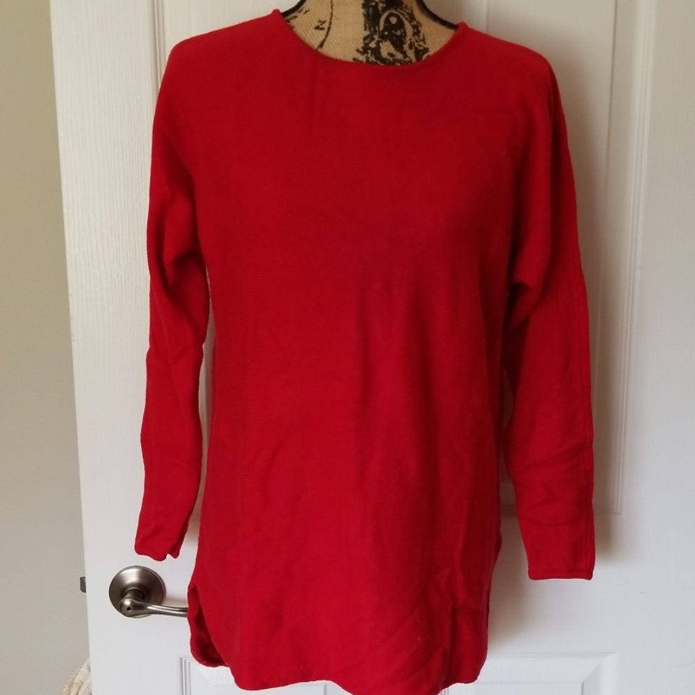 Michael Kors red high low sweater